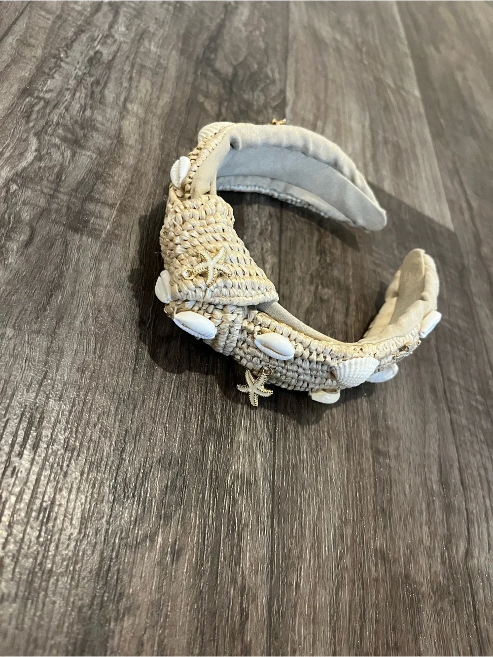 Bundle claw clip and headband seashell w/ charms gold